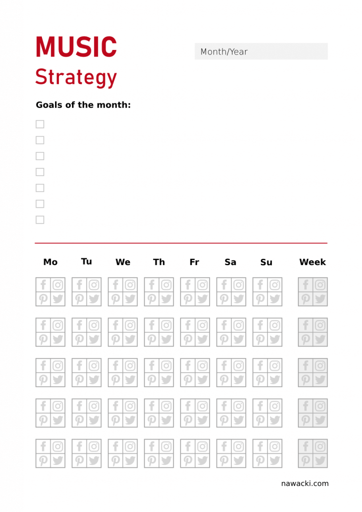 Checklist music career strategy